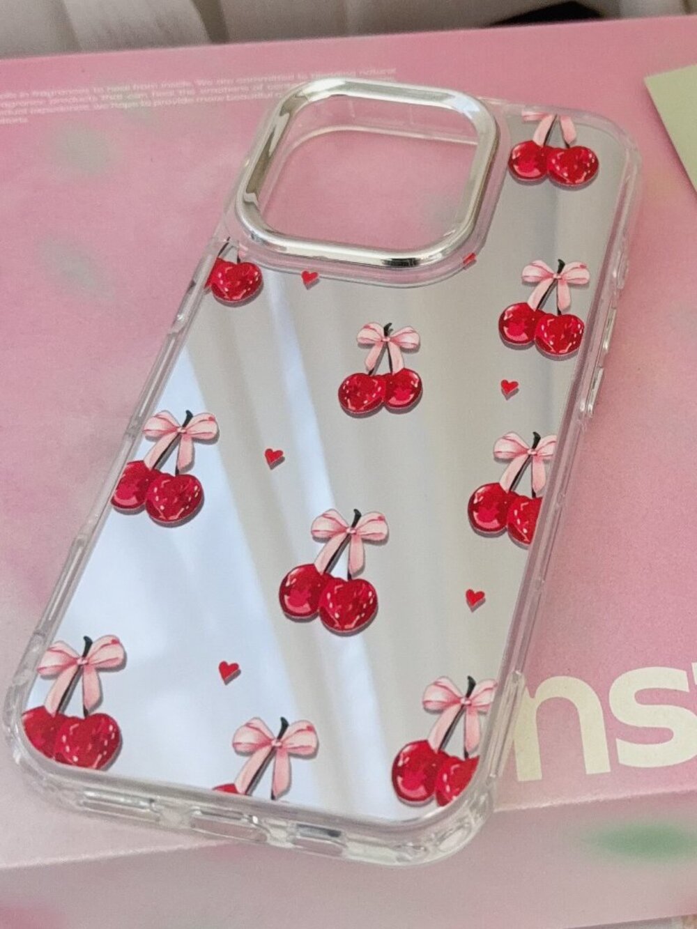 Cherry Bow Mirror iPhone Case